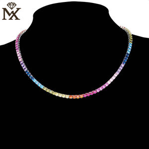 5A cubique zircone Tennis collier 925 en argent Sterling griffe ensemble Hip Hop bijoux <span class=keywords><strong>or</strong></span>/argent plaqué dames Premium chaîne cadeau - Product Image 5