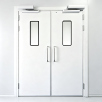 Porte d'entrée en acier ignifugée GMP, résistante au feu pendant 2 heures, équipée d'un moteur électrique, pour les projets d'ingénierie hospitalière et hôtelière
