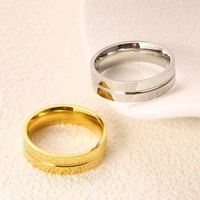 Bague géométrique en acier inoxydable plaqué or 18 carats, étanche et inaltérable, tendance, unisexe, pour couple, cadeau de bijoux pour fêtes