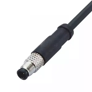 Fuente de fábrica cable fino eléctrico impermeable cable moldeado redondo 3 4 pin M5 Conector recto cable impermeable