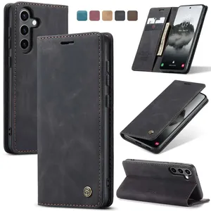 Étui portefeuille en cuir à rabat pour <span class=keywords><strong>Samsung</strong></span> Galaxy S25 S26 Ultra S24 Ultra S23 FE S22 S21 <span class=keywords><strong>S20</strong></span> Plus A17 A16 A36 A56 A15 A55 A35 - Product Image 1