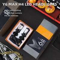 Projecteur Mini Bi-lentille Y6 MAX H4 72W 2,5 pouces Laser LED Blanc Phares de voiture Faisceau haut et bas 12V Neuf 6000k 2 pour BMW pour Honda