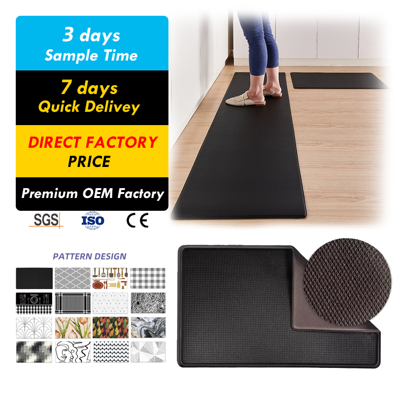 Заводская Прямая поставка, черный водонепроницаемый коврик для защиты от усталости и комфорта, для сушки пола, для кухонной раковины, для дома и офиса