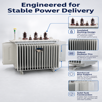 Trafo Oli OLTC dengan Pengubah Tegangan pada Beban (Load Tap Changer) Tiga Fasa Inti Baja Silikon Laminasi Standar IEC60076 Kustom Kva Tegangan
