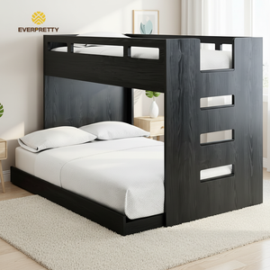 <span class=keywords><strong>Lit</strong></span> <span class=keywords><strong>superposé</strong></span> <span class=keywords><strong>en</strong></span> bois noir pour dortoir scolaire, <span class=keywords><strong>lit</strong></span> <span class=keywords><strong>double</strong></span> Queen Size, <span class=keywords><strong>lit</strong></span> <span class=keywords><strong>superposé</strong></span> tendance pour petit appartement, Twin Over Full <span class=keywords><strong>avec</strong></span> échelle - Product Image 1