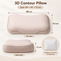 Vente en gros oreiller cervical ergonomique respirant à contour 3D, housse amovible, support de cou en mousse polyuréthane moulé