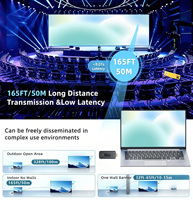 MOERTEK Kit Pemancar dan Penerima HDMI Nirkabel 5.8GHz, HDMI Extender 1080P untuk Laptop PC Kamera ke TV Proyektor Monitor