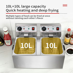 <span class=keywords><strong>Freidora</strong></span> Eléctrica <span class=keywords><strong>de</strong></span> Acero Inoxidable <span class=keywords><strong>de</strong></span> Mesa, Doble, Capacidad <span class=keywords><strong>de</strong></span> <span class=keywords><strong>10</strong></span> <span class=keywords><strong>Litros</strong></span>, <span class=keywords><strong>Precio</strong></span> <span class=keywords><strong>de</strong></span> Fábrica, para Papas Fritas y Pollo Estilo KFC - Product Image 5
