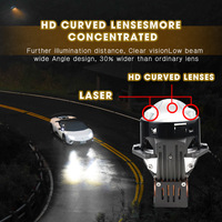 Personnalisation Lentille de phare projecteur Bi LED H4 de 3 pouces, condenseur à 3 lampes, 6000K, 10000 lumens, 80W, haute luminosité, mise à niveau halogène