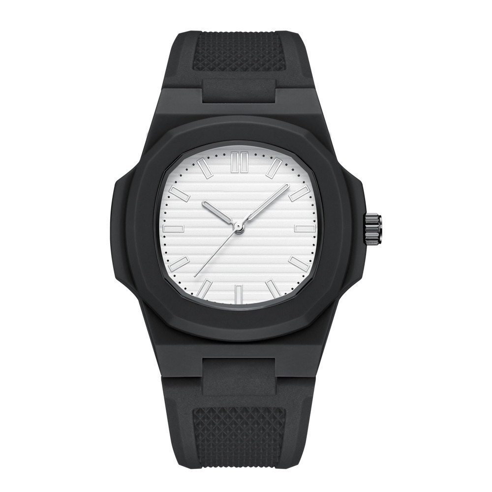 Black strap white dial