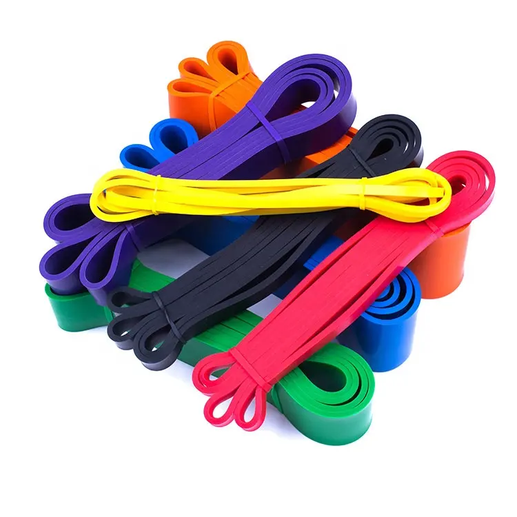 Various Color 100% Natural Latex Yoga Elastic Stretch Custom Heavy Duty Resistance Bands Exercise Band