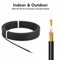 Kabel Serat Optik FTTH Indoor Outdoor Double Sheath 1FO 2FO 4FO G657A2 4.6mm 5.0mm 6.0mm 500m 1km