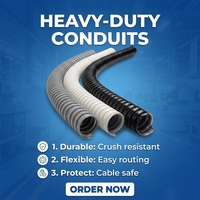 Tuberías Conducto Eléctrico Corrugado Flexible de Metal Galvanizado Recubierto de PVC de 10mm 15mm 20mm 25mm 32mm, Mangueras Blancas, Negras y Grises