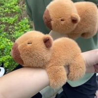 Bracelet à pression Capybara en gros, mignon, en tissu de coton, jouets en peluche pour enfants, idéal pour les cadeaux