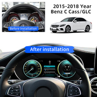Spidometer LCD Kluster Digital untuk Mercedes Benz C Class/GLC W205 2015-2018 Pemutar Multimedia Dashboard Pengukur Kecepatan
