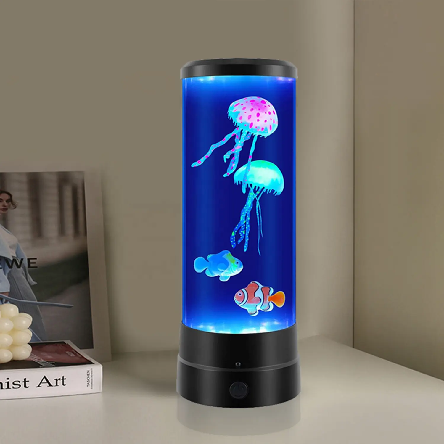 핫 세일 12 ''현대 다채로운 인공 플라스틱 물고기 거품 램프 USB 충전식 내장 배터리