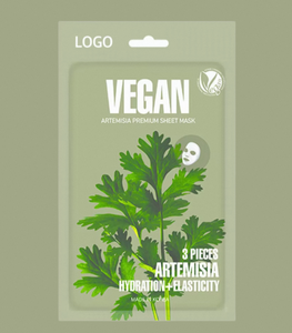 Masque facial en feuille d'artémisia végétalien, apaisant, réparateur, calmant, pour peaux sensibles, sans cruauté, beauté coréenne, ODM OEM - Product Image 3