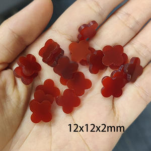 Cabujones de Ágata Roja Natural con Forma de Trébol de Cuatro Hojas, Piedras Preciosas Sueltas para Hacer Pendientes para Mujer - Product Image 5