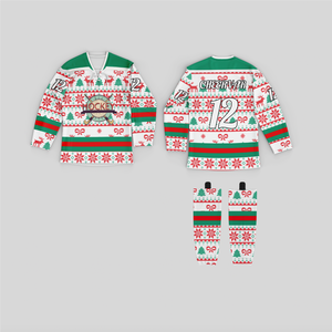 Colore vibrante natale vacanza Hockey maglia permanente sublimazione Hockey su ghiaccio abbigliamento per gli uomini - Product Image 6