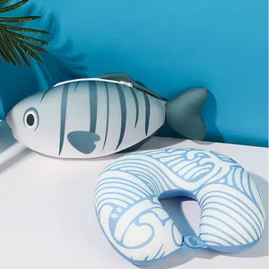 Atacado Transformado Pescoço Travesseiro 2-In-1 Microbeads Cute Fish Travel Pillow