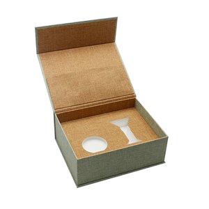 Коробка для фото льна с золотым тиснением, зеленый картон, покрытый магнитным клапаном, для хранения ювелирных изделий, льняные жесткие коробки с внутренним карманом - Product Image 2