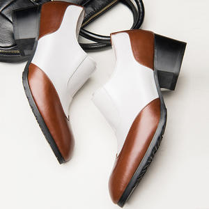 Zapatos de Cuero con Punta en Pico y Bloques de Color a la Moda para Hombre, Estilo Británico Coreano 2026, Transpirables y que Aumentan la Estatura - Product Image 4