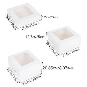Caixas de Papel para Bolos e Doces com Janela, Caixa Descartável para Produtos de Panificação, Tortas, Biscoitos, Suprimentos para Casamentos e Aniversários - Product Image 2