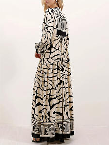 เดรสยาวสไตล์ลำลองสำหรับฤดูร้อนเดรสแฟชั่นใหม่ขนาดพลัสไซส์ระบายอากาศได้ทรงหลวมมีกระดุมปิด - Product Image 3