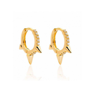 Pendientes de <span class=keywords><strong>Aro</strong></span> Geométricos Punk de Lujo, Chapados en Oro de 18K, con Circonitas, Unisex, Estilo Diario, Joyería para las Orejas - Product Image 6