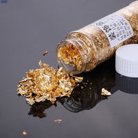 Qianxinfan Feuilles rondes de papier or et argent 24K de luxe, 2g/flacon, pour décorations professionnelles de gâteaux et pâtisseries 14+