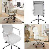 Échantillon Gratuit - Chaise de Bureau Exécutive Ergonomique à Dossier Haut, Pivotante, Réglable en Hauteur, Imperméable, en Maille Côtelée, Directement de l'Usine