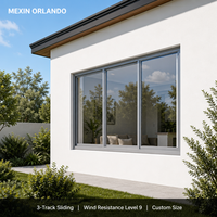 Fenêtre coulissante thermique MEIXIN ORLANDO X158 à 6 rails en acier inoxydable, design moderne, super coupe-vent, stable pour villa et extérieur de maison