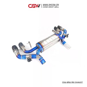 Peredam Knalpot Titanium BMW F91 F92 F93 M8 4.4T, Ujung Knalpot Serat Karbon Tempa Catback Biru, Performa Titanium - Product Image 3