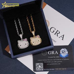 Neues Design 925 Silber Lieblicher Katzen-Moissanit-Anhänger Feiner Schmuck Maßgefertigter Iced Out Moissanit-Anhänger Halskette - Product Image 5