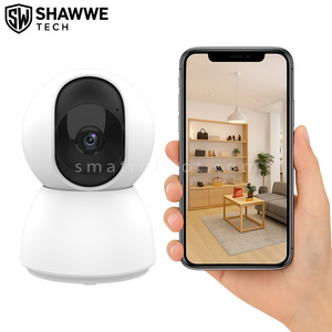 <span class=keywords><strong>Cam</strong></span>éra de sécurité sans fil WiFi PTZ d'intérieur avec vision nocturne, stockage sur carte mémoire, capteur CMOS, résolution 4MP - Product Image 1