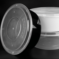 Conteneur alimentaire rond en PP de qualité alimentaire, sans BPA, recyclable, étanche, compatible micro-ondes, avec couvercle pour soupe, riz, emballage à emporter