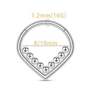 Anneau de nez en forme de larme, or, acier inoxydable, incrustation de zircon, bijoux de piercing pour femmes, cadeau, bijoux tendance - Product Image 2