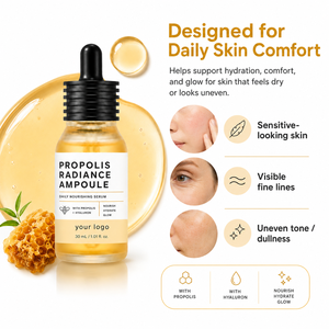 Ampolla Esencial Radiante de Miel y Propóleo de Marca Privada, Nutre la Piel Seca, Hidrata, Calma la Sensibilidad y Reduce el Enrojecimiento - Product Image 2