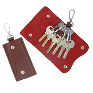 Llavero para Coche con Gancho Metálico, Hecho a Mano, Mini Bolsa para Llaves de Cuero Vintage, Estuche para Llaves de Coche de Cuero Genuino - Product Image 1