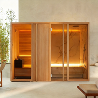 Sauna infrarouge à lumière rouge de luxe de dernière génération pour 4 à 6 personnes, magnifique sauna électrique compétitif avec contrôle Wifi