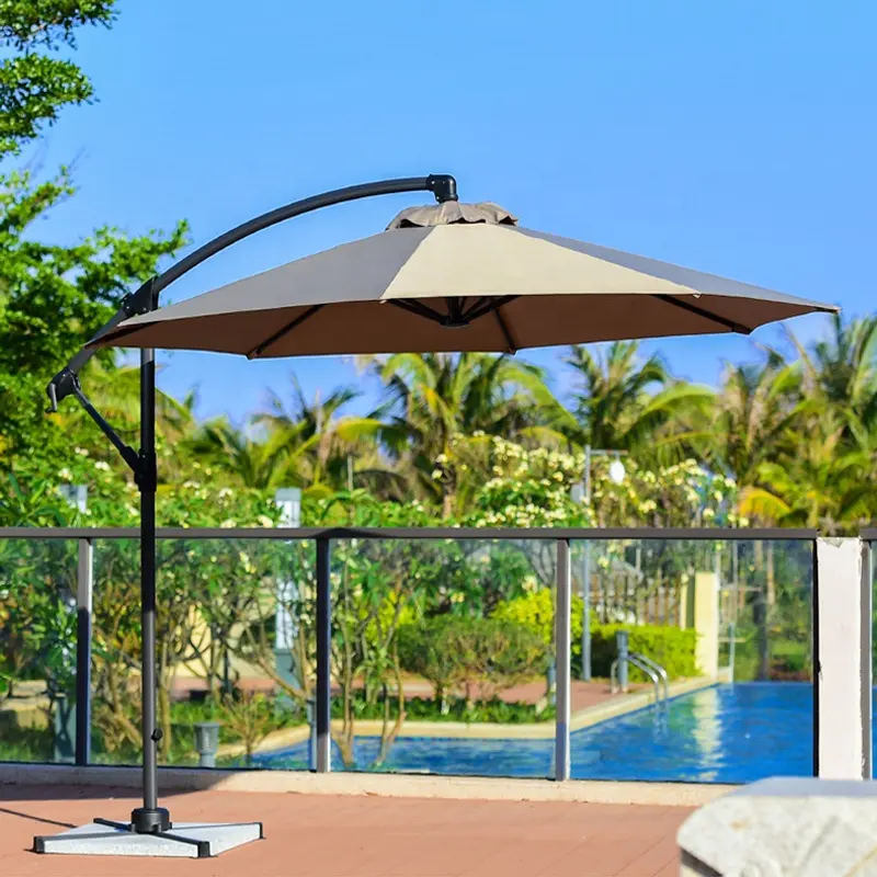 Grand prix meubles de qualité supérieure énorme Patio Table jardin Parasol extérieur banane cour parapluie