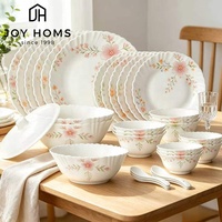 Assiette Plate Blanche en Verre Opale Personnalisée avec Motif Floral – Nouveauté Tendance, Brillante et Résistante à la Chaleur