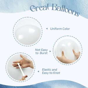 60 ballons en caoutchouc bleu poussière de 12 pouces, ballons bleus, blancs et transparents pour révélation du sexe, mariage, baby shower, décorations de fête d'anniversaire - Product Image 3