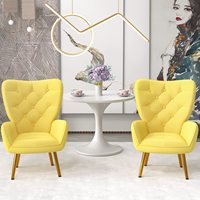 Fauteuil de salon en velours tissu aile arrière salon chaises d'appoint en velours vert simple