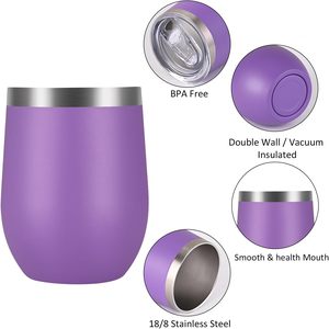 Gobelet à vin isotherme en acier inoxydable en forme d'œuf avec logo personnalisé, isolation thermique de 6 à 12 heures, portable - Product Image 5