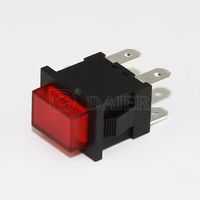 Interrupteur à bouton-poussoir LED à verrouillage 220V, boîtier carré en plastique à 4 broches pour voiture, camion, équipement industriel