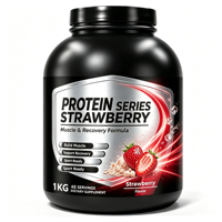 Poudre de protéines de lactosérum à la saveur fraise, marque privée, pour adultes, haute teneur en nutriments, favorise la santé musculaire et l'immunité, 2 LBS