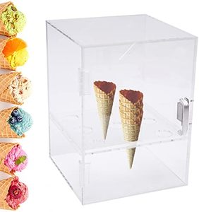 Vente en gros de cornet de glace en acrylique transparent de haute qualité 9 trous armoire avec porte - Product Image 3