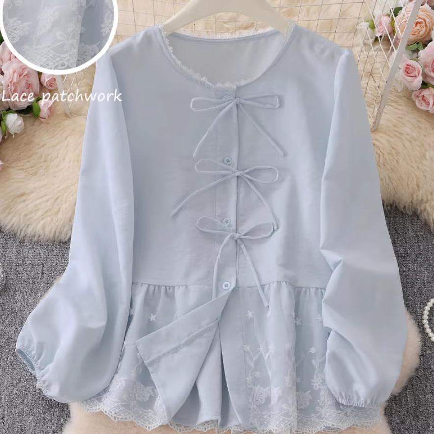 Verified Supplier Lace Peplum Top Chiffon Material, Multiple Sizes