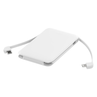 Mini Banco de Energía Personalizado de 5000 mAh, Batería Ultrafina con Cables Integrados